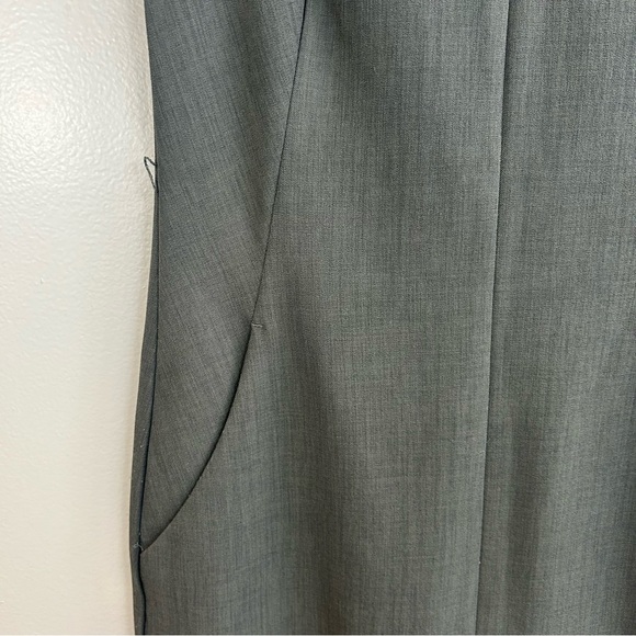 MM Lafleur Grey Cap Sleeve Classic Midi Sheath Dress Size 2 - Picture 7 of 12